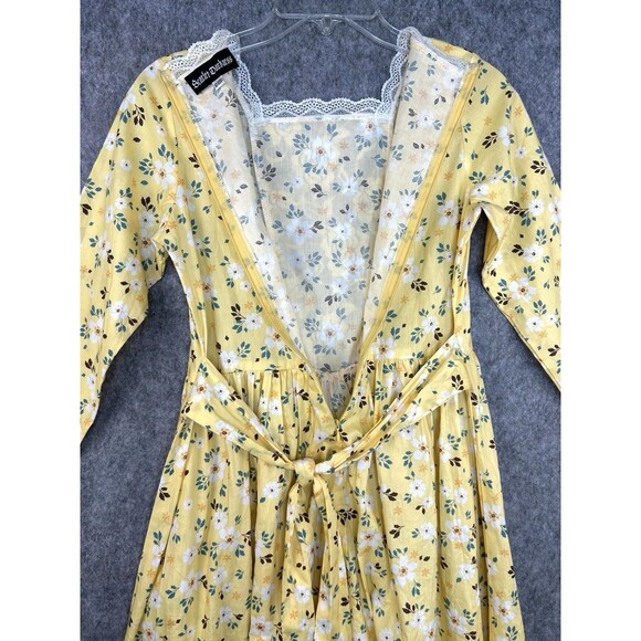 Scarlet Darkness Dress Floral Prairie Pioneer Cottagecore Modest Girls Sz 12-13Y - Picture 5 of 10